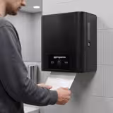 Distributeur d’essuie-mains en rouleau - automatique - sans contact - avec capteur - acier inoxydable - Noir