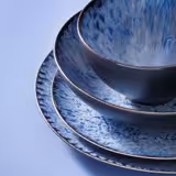(4 pcs) Bowl - Lester - Stoneware - round - Ø 210mm - Blue