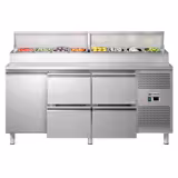 Pizza Hazırlık Buzdolabı ECO - 1795x700mm - 1 Kapı + 4 Çekmece - 8 x GN 1/3