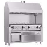 Barbacoa a gas con piedra volcánica - 28,0kW|1760mm - 790 fondo - 8 rejillas - Acero inoxidable AISI 304