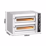 Forno de pizza elétrico - Base em pedra refratária - 4+4x Ø30cm - até 450°C