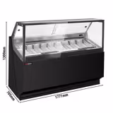 Ice Cream Display Counter THEO – 1771 mm – Ventilated – for 9× 5 Litres Ice cream containers – Black