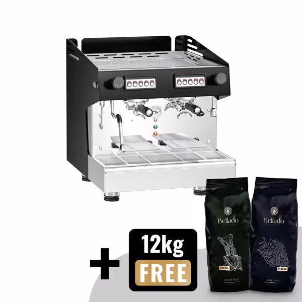Siebträgermaschine Compact - 2 Gruppig - inkl. Preinfusiuonssystem & 1 Dampflanze