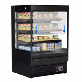 Commercial multideck display fridge - Open front - 900mm - 287L - with 3 shelves - Black