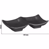 (6 Stück) Doppelschale - ZEN - Melamin - 140x90mm - Schwarz