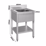 Spültisch ECO - 600x600mm - mit Grundboden & 1 Becken