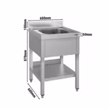 Sudoper ECO - 600x600 mm - s donjom policom - s 1 koritom - korito sredina