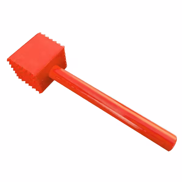 Handmatig Vleeshamer - kunststof - hoekig - rood