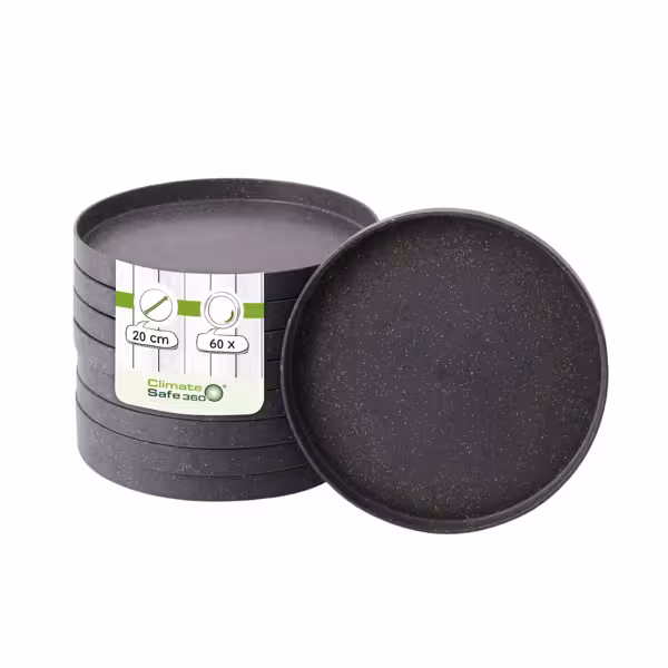 (60 db) - Tányér - kerek, lapos - bio-kompozit - Ø 20 cm - szürke