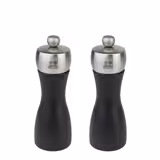 (6 pièces) PEUGEOT | FIDJI - Moulin à sel & à poivre - Bois - Noir mat - Hauteur : 150 mm
