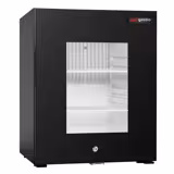 Minibar - 402mm - 34L - avec 1 porte en verre & serrure - Noir - double vitrage, porte réversible