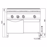 Gazlı Ocak ENDÜSTRİYEL - 34,5kW - 3 Brülörlü - Fırınlı - Gazlı Fırın Statik - 3,5kW