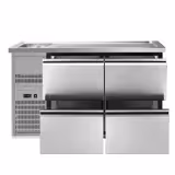 Comptoir de bar réfrigéré Premium PLUS - 1550x700mm - 4 tiroirs