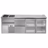 Banco Birra PREMIUM PLUS - 2500x700mm - 2 Porte in vetro & 2 Cassetti