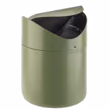 (6 unid) Caixote do lixo de mesa - tampa basculante amovível - 1.2L - 120x170x120mm - com fecho de baioneta - Verde - Aço inoxidável