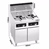 Gas Doppelfritteuse - 18+18 Liter - 28 kW - Bflex Digital