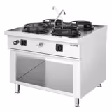 Wok-liesi - kaasu - 60 kW - 4 poltinta - saarekemalli - sisältää 2 vesihanaa