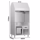 Neutral Element for Charcoal & Gas Grill - 960x790x2100mm - Stainless Steel - with 2 Filters - compatible with KGE800 & GGE800