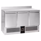 Koelwerkbank PREMIUM - 1368x700mm - 368 liter - met 3 deuren - met opstand
