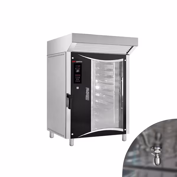 Bakkerij elektrische combisteamer - Digitaal - 10x EN 800x400 - incl. afzuigkap, motor, condensator & wassysteem