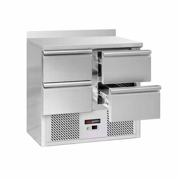 Tavolo refrigerato ECO - 900x700mm - 4 cassetti e alzatina