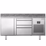 Table réfrigérée à pizza Premium PLUS - 1490 x 700 mm - avec 1 porte et 2 tiroirs