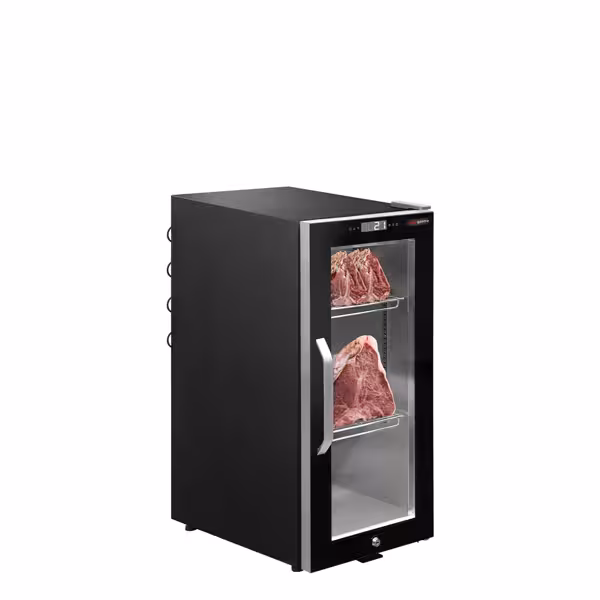Professionele vleesrijpingskast - 395x631mm - met 1 glazen deur - Zwart - 87 liter