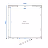 Koelcel - 2100x2100mm - 6,90m³ - met 3 glaswanden