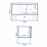 Rashladni pult PREMIUM - 1368x700 mm - 368 l - Statičko hlađenje - s 2 vrata - s 2 ladica
