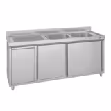 Meuble évier ECO - 1800 x 600 mm - avec poubelle & 2 bacs à droite
