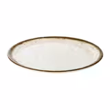 (6 stuks) STONE ART - Bord - plat - melamine - Ø250mm - geschikt voor vaatwasser - wit/bruin