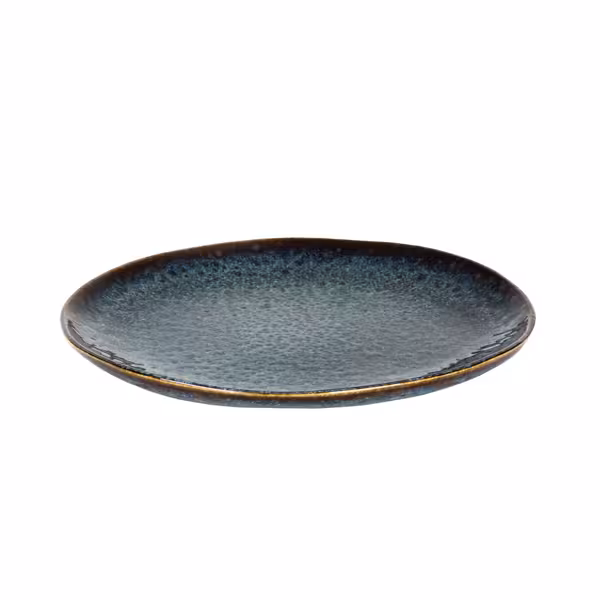 (6 pcs) ECCENTRIC | Plate - flat - Stoneware - Ø220mm - Petrol Blue