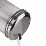 (6 szt.) Cukiernica z dozownikiem - szklana, stal nierdzewna 18/8 - 350ml - Wys.: 140mm - z klapką dozującą