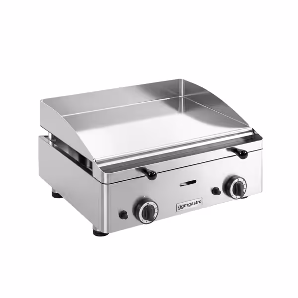 Gas Bratplatte - mit Hartchrom-Beschichtung - 6,2 kW - Glatt - Bratfläche: 555x400mm