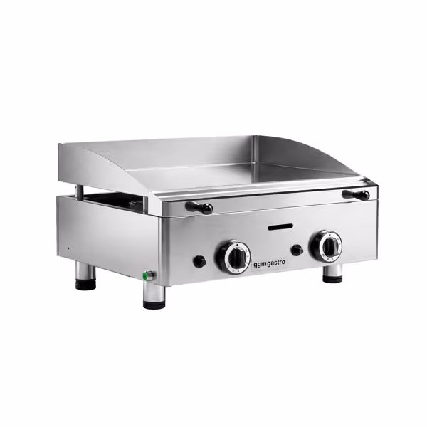 Gas stekhäll – med hårdkrombeläggning – 6,2 kW – slät – grillyta: 555 x 400 mm