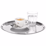 (6 Stück) Serviertablett - KAFFEEHAUS - Edelstahl - Ø 270mm - Höhe: 15mm