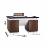 Mesa de preparación refrigerada DUBLÍN - 1600mm - encimera de granito negro