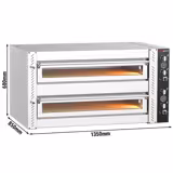 Electric Deck Pizza Oven - Twin Deck - Refractory Stone Deck - 6+6 - Ø 30cm (12") - Mechanical Controls - up to 450°C
