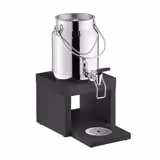 Milk Dispenser - BRIDGE - stainless-steel dispenser with beech stand & self-close tap - 3 Litres - Stainless steel - incl. ice pack in stand base & touchless adaptor