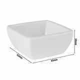 (6 pz) Coppetta per salse - FRIENDLY - PET monouso - 50ml - quadrata - 65x65x30mm - Bianco