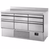 Tavolo refrigerato PREMIUM PLUS - 1460x700mm - Ventilata - 355 L - con 6 cassetti - Alzatina