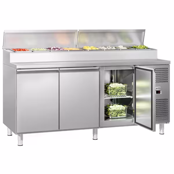 Mesa de preparação refrigerada ECO - 1795x700mm - com 3 portas - para 8x GN 1/3