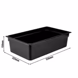 (6 adet) Polikarbon Gastronorm Küvet GN 1/1 - Siyah - 19.5L - Yükseklik:150mm