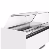 Zmrzlinový pult LEVI - 1 310 mm - Statisch - s LED osvětlením - pro 7x 5 litrů nádob na zmrzlinu - čelní sklo sklopné vpředu - bílá