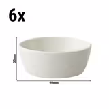 (6 pcs) Dessert Bowl - Lux - Porcelain - round - Ø 90mm - Ivory