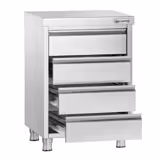 Commercial Stainless Steel Drawer Cabinet 4 Drawers PREMIUM – 500x600 mm - GN 1/2–1/9