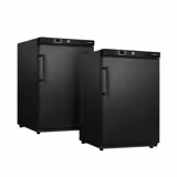 (2 Stück) Mini Lagertiefkühlschrank ECO - 200 Liter - mit 1 Tür - Innenseite der Tür aus Kunststoff - Schwarz