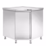 Tavolo armadiato in acciaio inox PREMIUM - 1000x1000mm - con porta a battente
