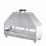 Parrilla de carbón de acero inoxidable - 2000mm - Profesional - para hostelería - con cristal protector frontal - Parrilla: 1880x510mm