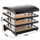 Warmhaltevitrine - 995mm - 1,02 kW - mit 3 Ablagen - separat steuerbar